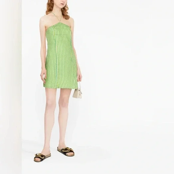 Faithfull The Brand Muthia Mini Dress In Bau-Bau Stripe Print - Picture 6 of 12